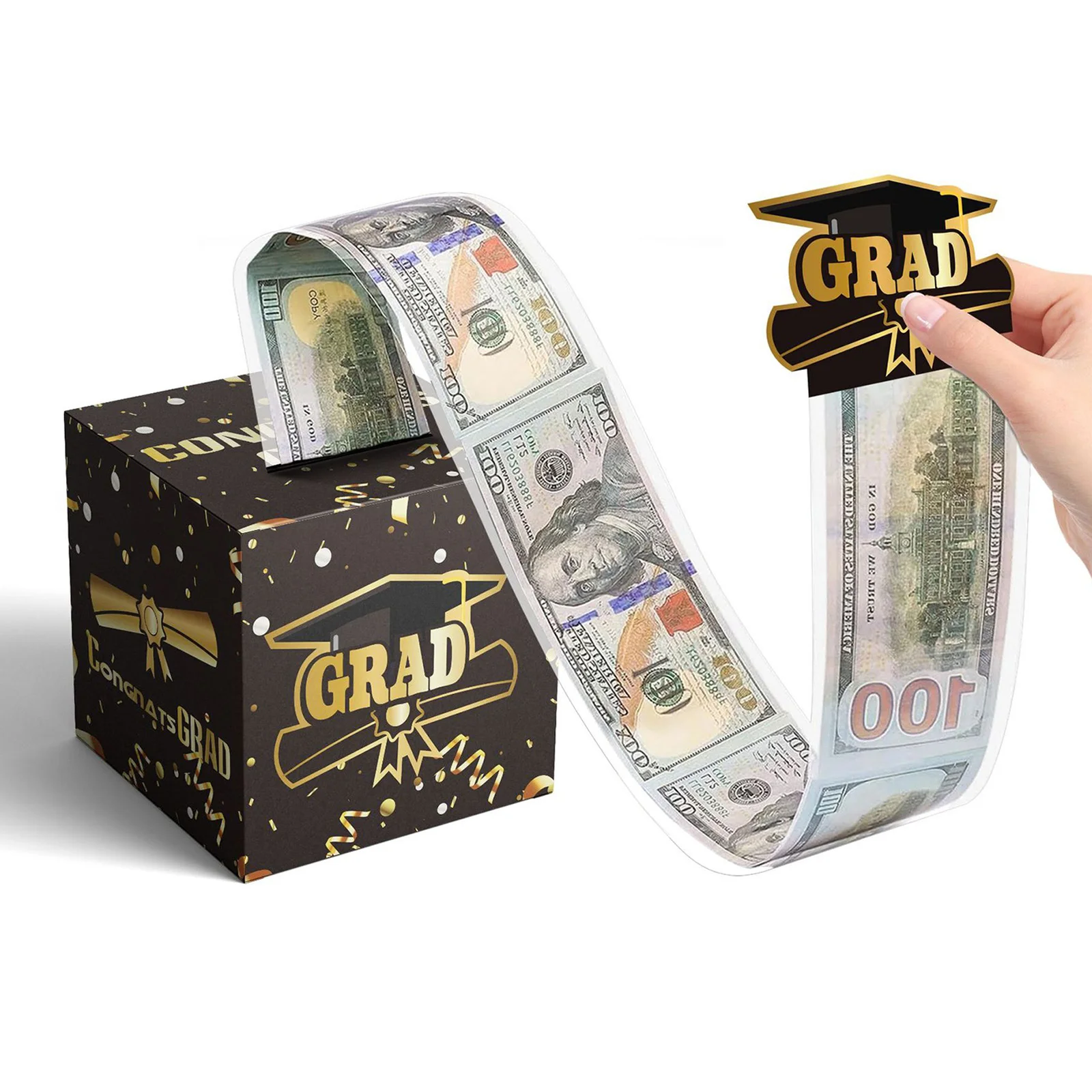 Birthday/Graduation/Mother\'s Day Happy Money Pulling Box Cash Gift Birthday Surprise Gift Box Cake Decor for Mom Friends