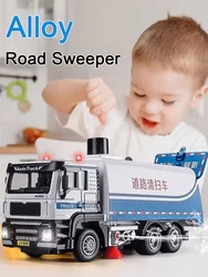 1/50 Road Sweeper Cars Model Toy Rubber Tires with Light and Sound Environmental Sanitation Sweepers Vehicle Child Birthday Gift