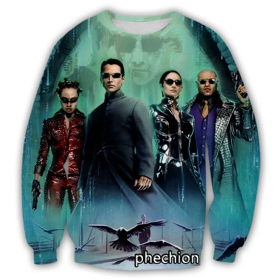 

Phechion Fashion Men/Women The Matrix 3D Print Long Sleeve Sweatshirts Casual Sport Streetwear Clothing Top S92