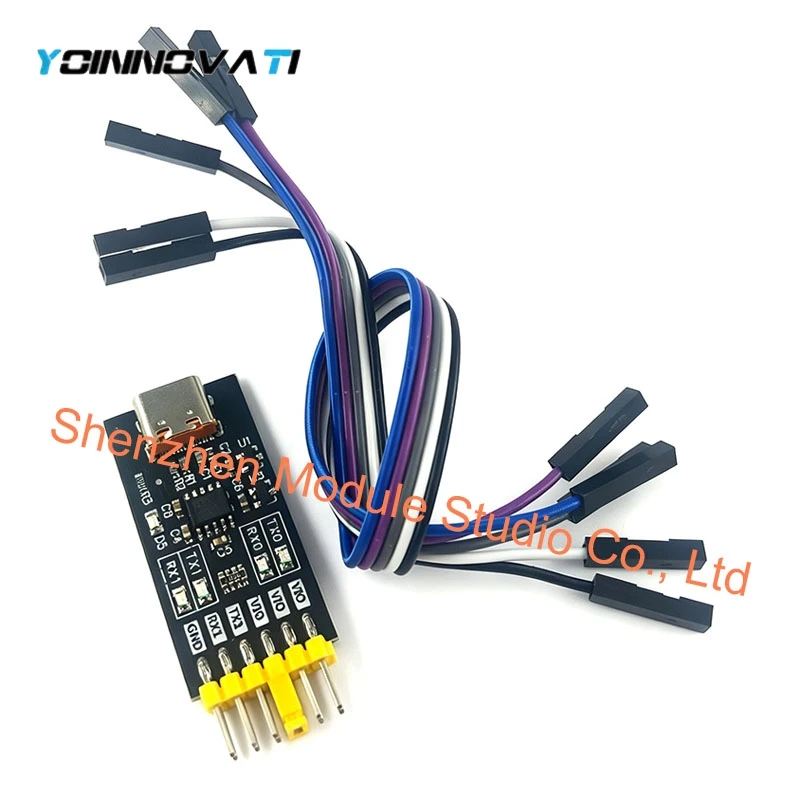 1PCS 3PCS CH342K USB to Dual TTL Serial Adapter, USB Type-C, 3Mbps High-Speed, Multi-Level I/O: 1.8V / 3.3V / 5V