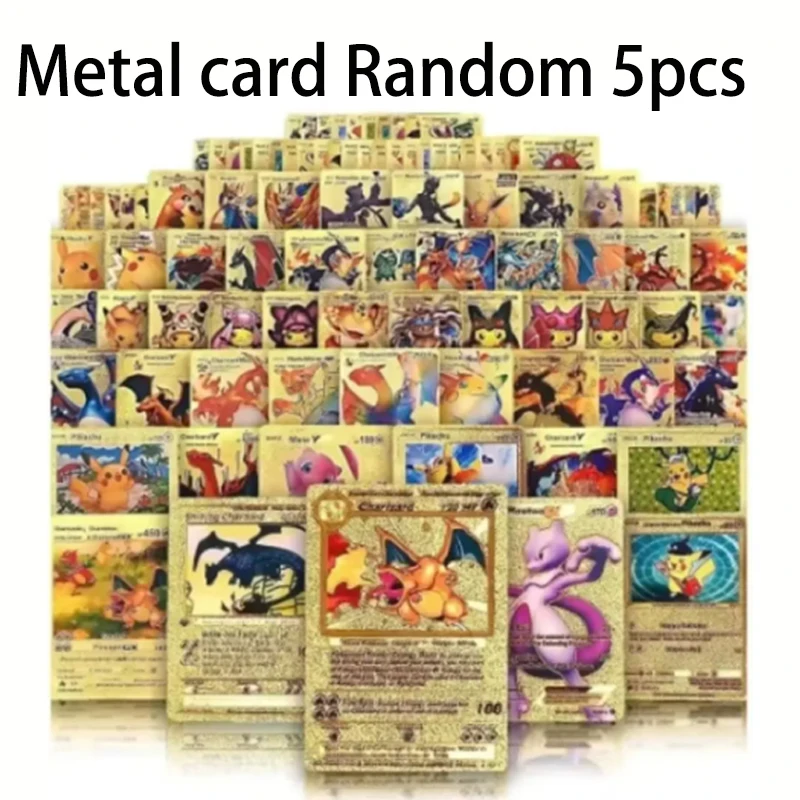 Pokemon Engelse Metal Game Collection Card Anime Figuur Charizard Pikachu Blastoise Mewtwo Battle Collection Carte Card Toy Gift