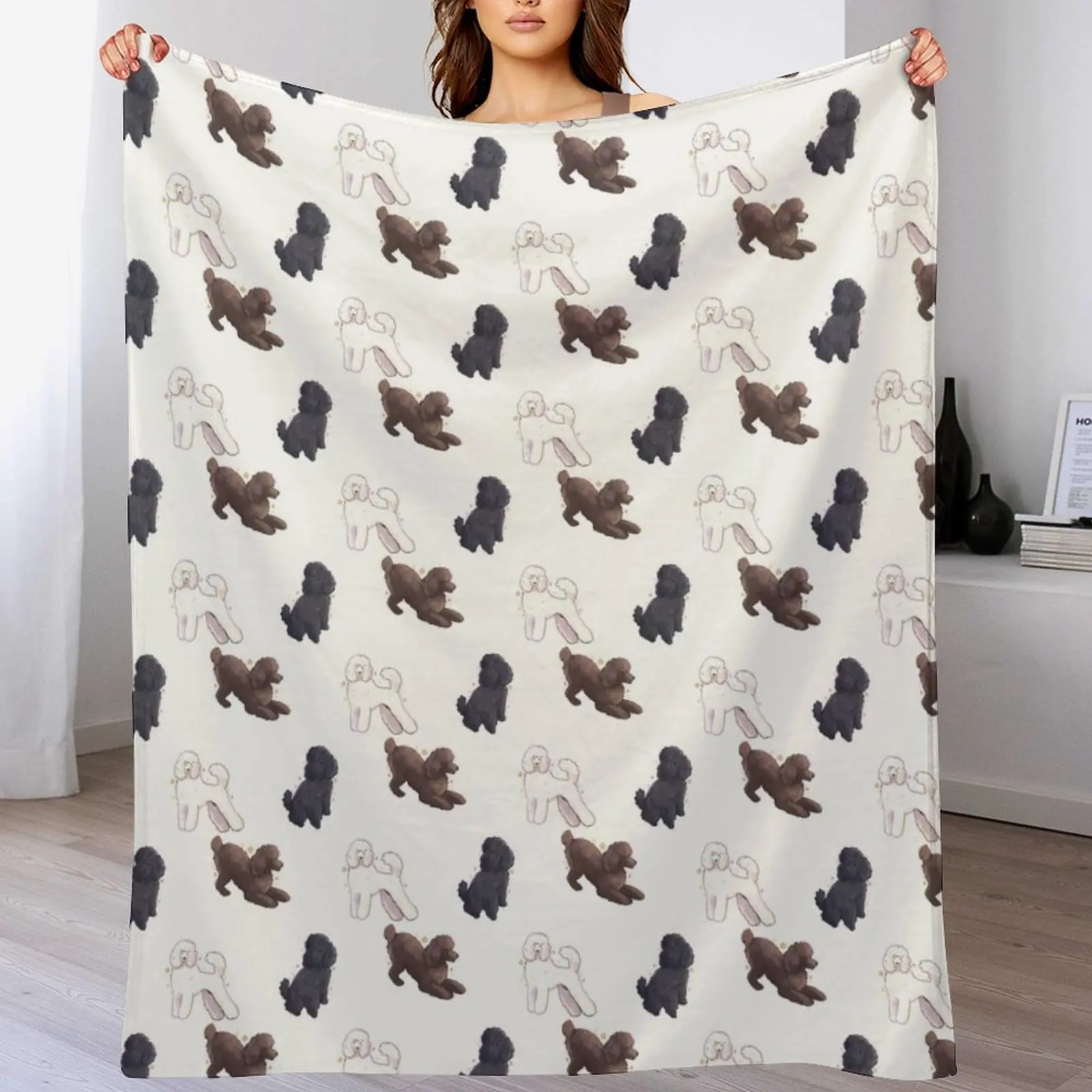 

Poodle pack Throw Blanket Anti Shedding Soft Fuzzy Blanket for Home