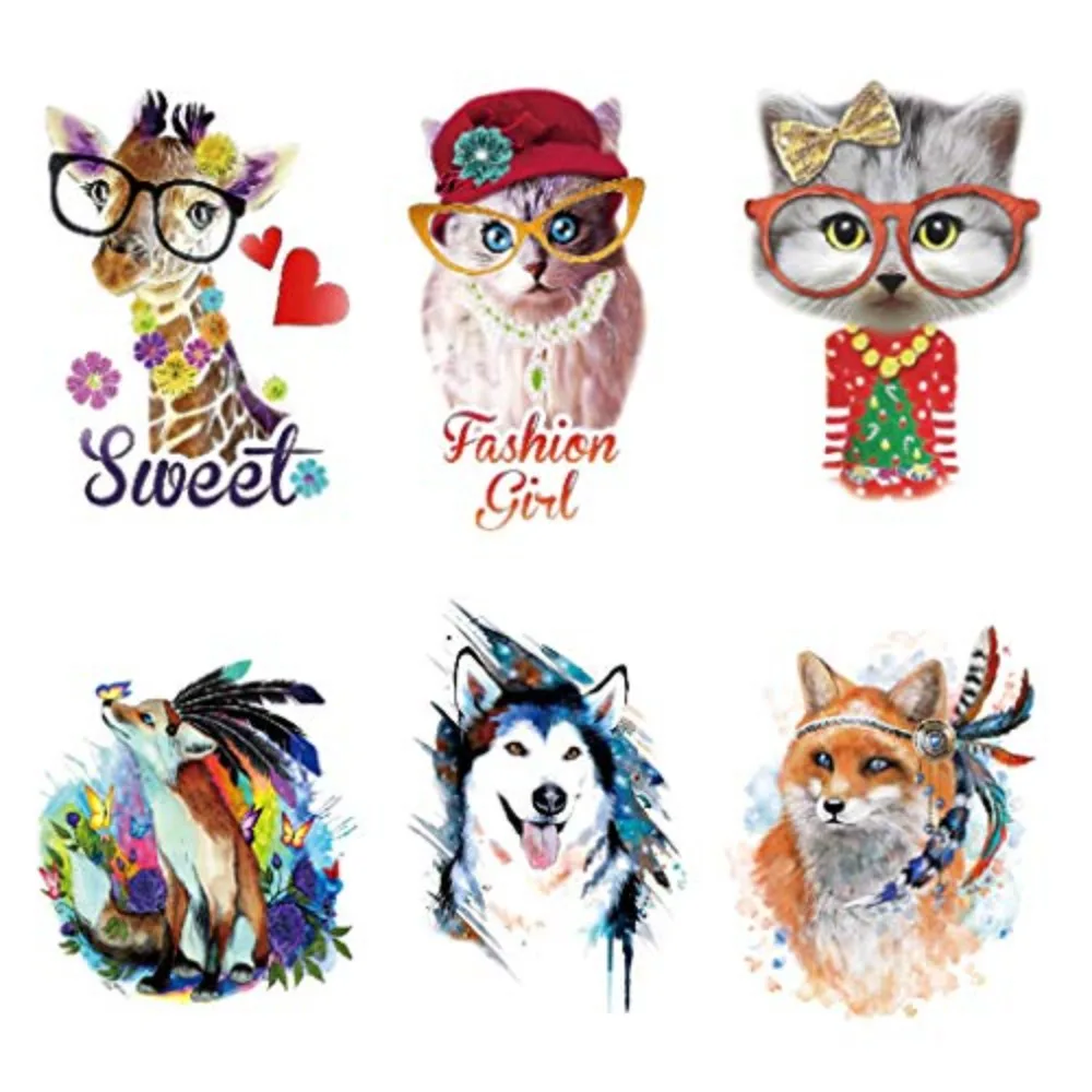 6 Sheets Animal Temporary Tattoos Waterproof Realistic Flash Tattoo Stickers for Women Body Art Party Decoration