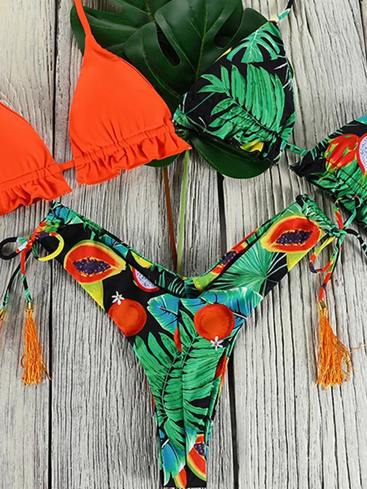 Zrtak bikinis ชุดว่ายน้ำเซ็กซี่สำหรับผู้หญิงชุดว่ายน้ำบิกินี่สีพื้นชุดว่ายน้ำฤดูร้อนชุดว่ายน้ำดันทรงชุดว่ายน้ำบิกินีตัดสูง