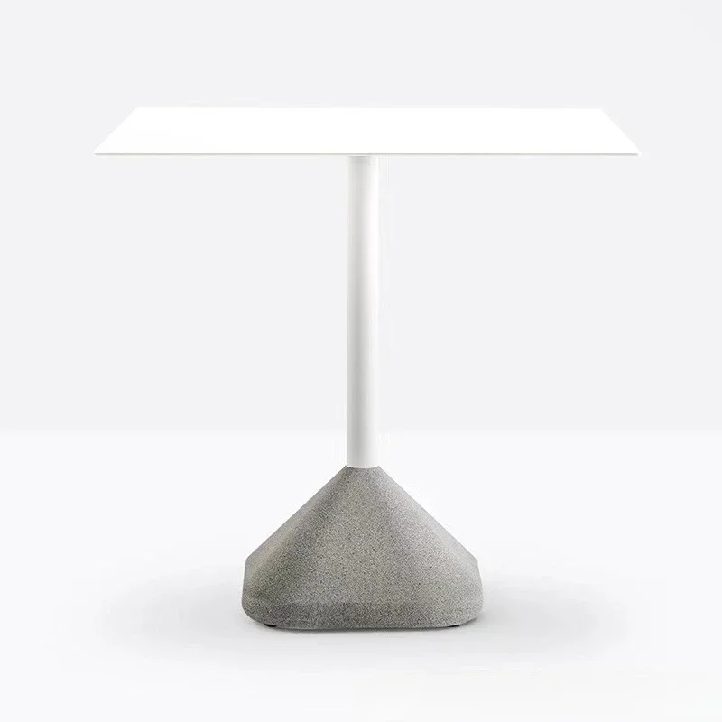 Industrial style Nordic modern simple milk tea shop cafe cement round table engineering square table