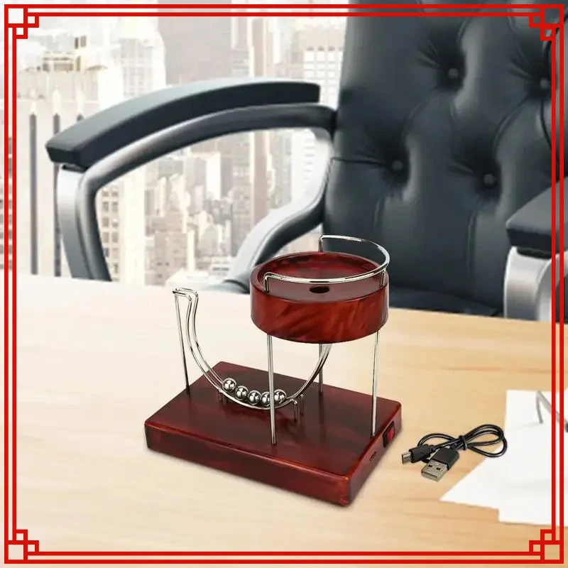 

Wooden Perpetual Motion Machine Toy Inertial Metal Creative Miniature Infinite Jumping Table Toy Home Decoration Kinetic Art