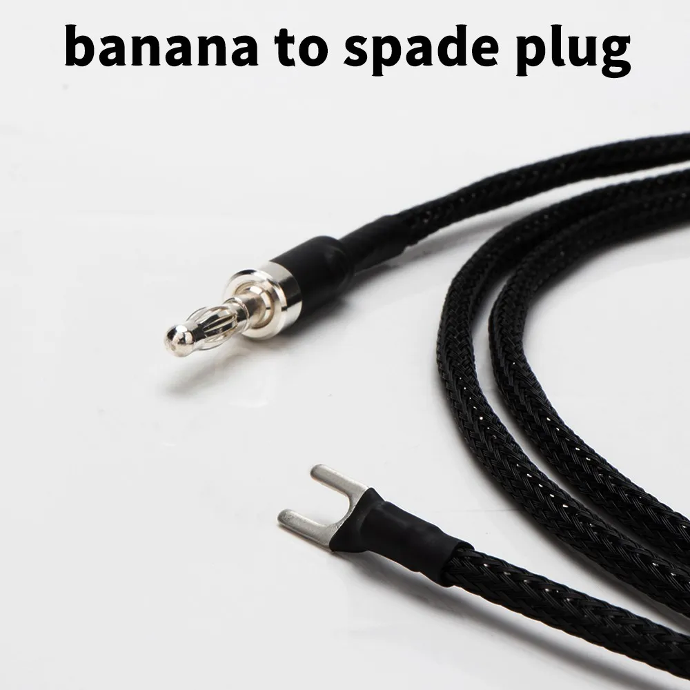 Hifi versilbertes Audio kabel-Banane zu Banane/Spade Plattenspieler Erdung kabel für realistische mcs Phono Vinyl CD Lautsprecher verstärker – Detail 6