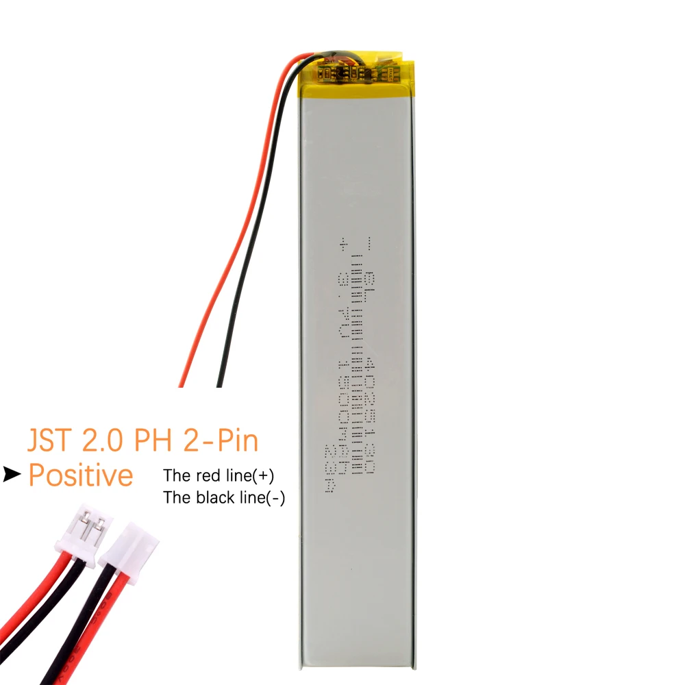 4025130 1500mAh Battery Lipo 3.7V Lithium Polymer Batteries Ph2.0P For Cabinet Lights Emergency Light LED E-books DVD