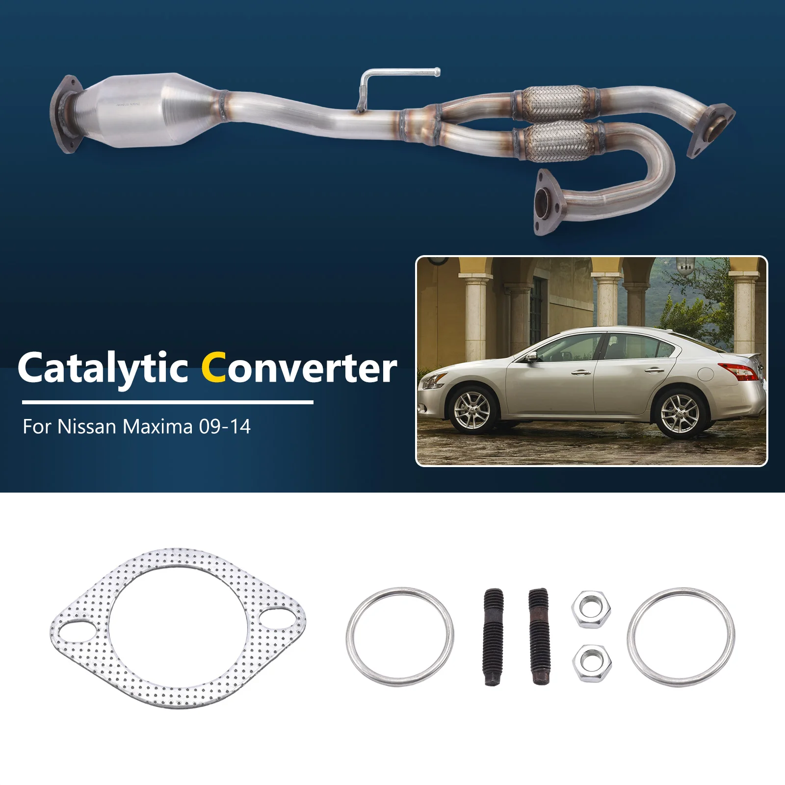 Catalytic Converter Flex Y-Pipe For Nissan Maxima 3.5L 2009-2014 2013 2012 2011 2010