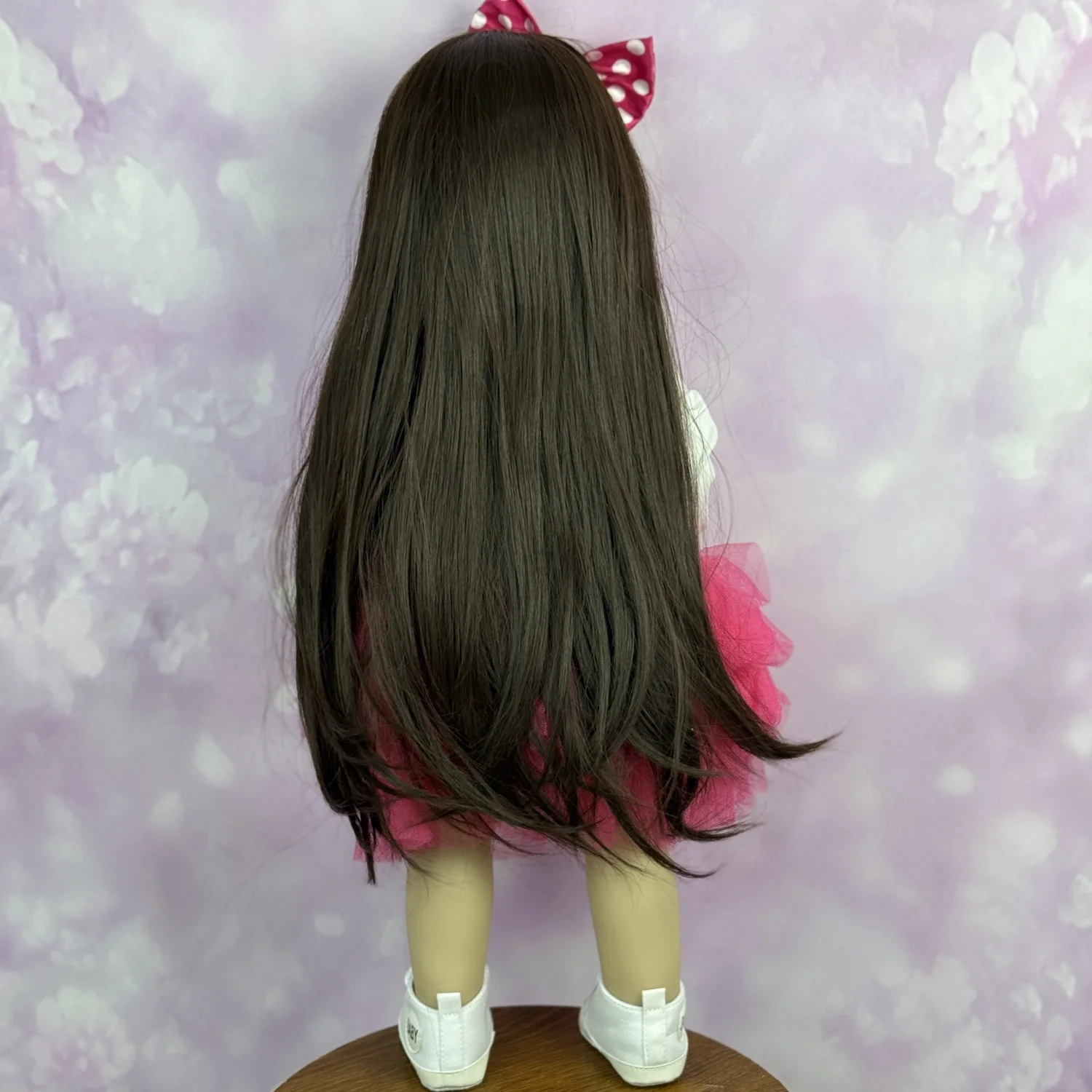 Giocattolo per bambola rinata con corpo in vinile completo da 55 cm, bambola da principessa per capelli lunghi con abito rosa, regalo di compleanno, giocattolo da bagno