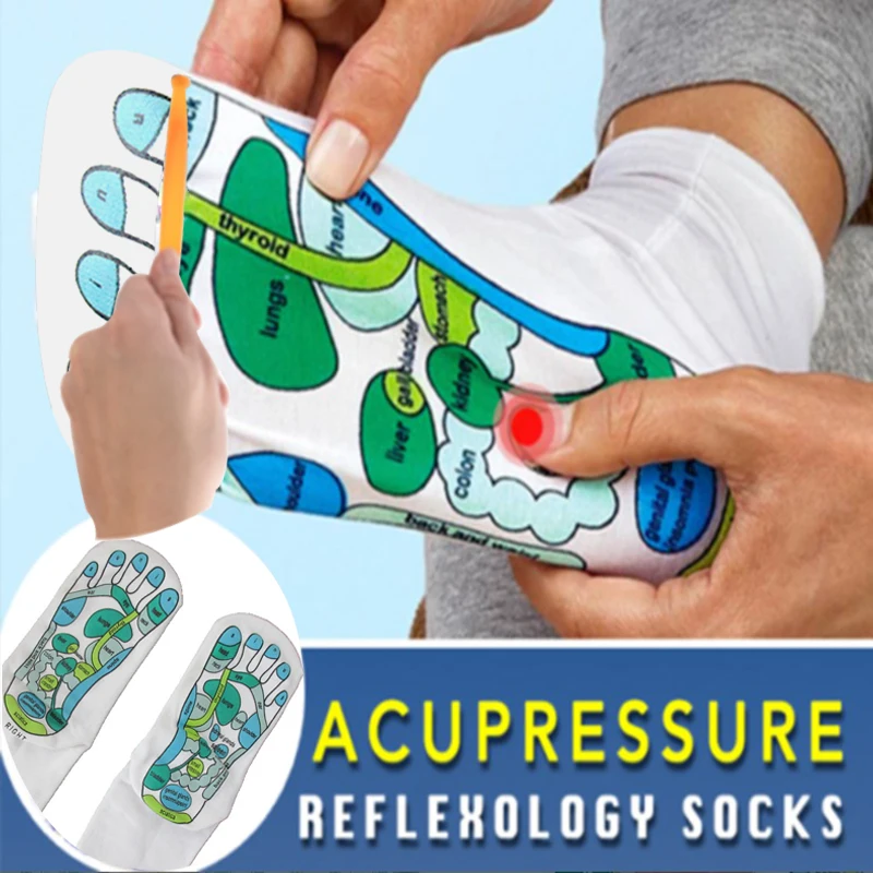 

Acupressure Socks Physiotherapy Massage Relieve Tired Feet Reflexology Socks Foot Point Socks Full English Illustration