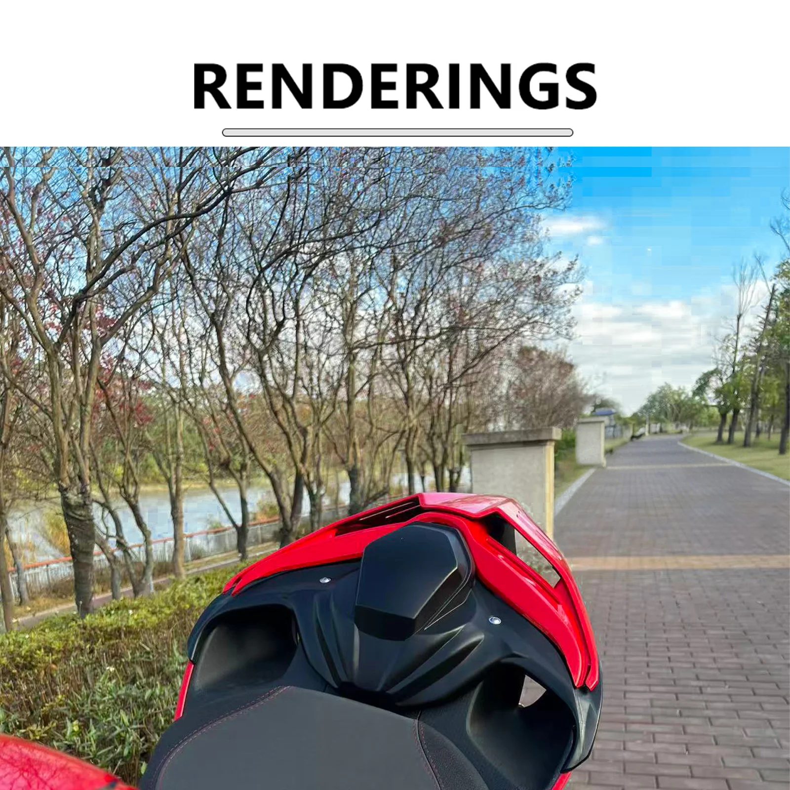 for QJMOTOR SRK800RR/SRK600RS/SRK800RS models (with rear fairing bulge) Single-seat cover with Lamborghini-style rear bulge