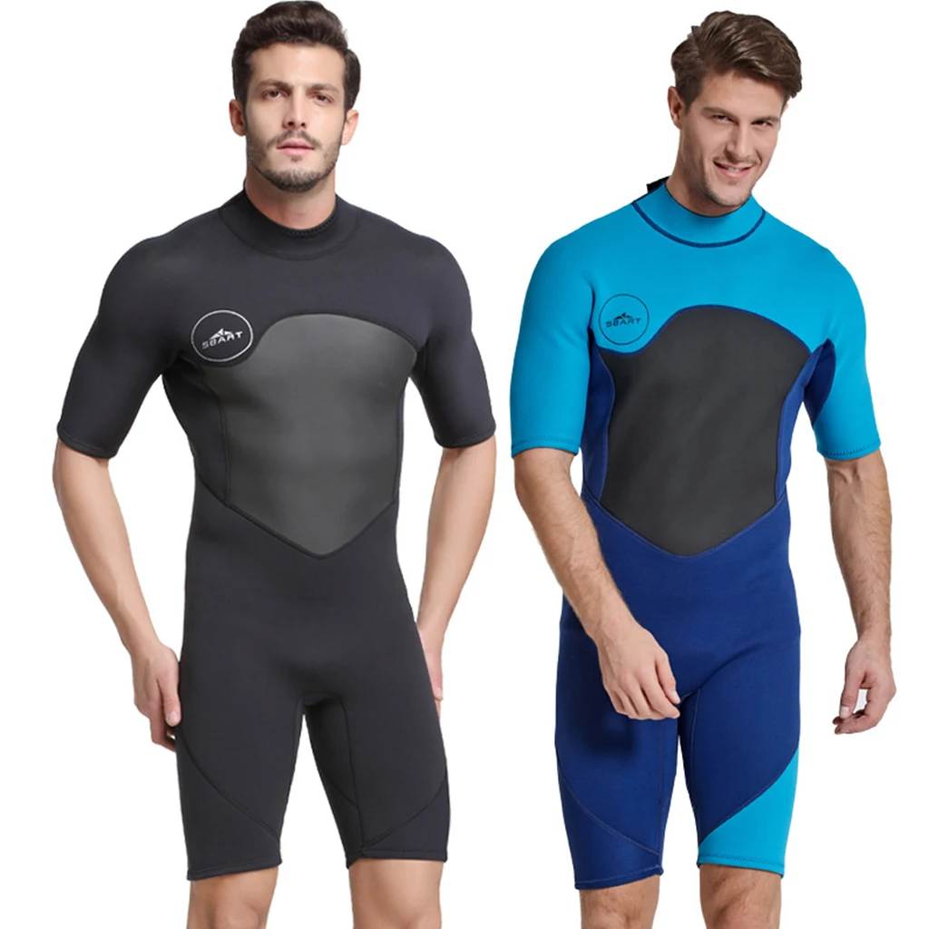 

Men's Wetsuits 2mm Short Sleeve Shorty Scuba Dive Wet Suit Diving Suit One Piece Swimsuit Jumpsuit for Water Sports Snorkeling