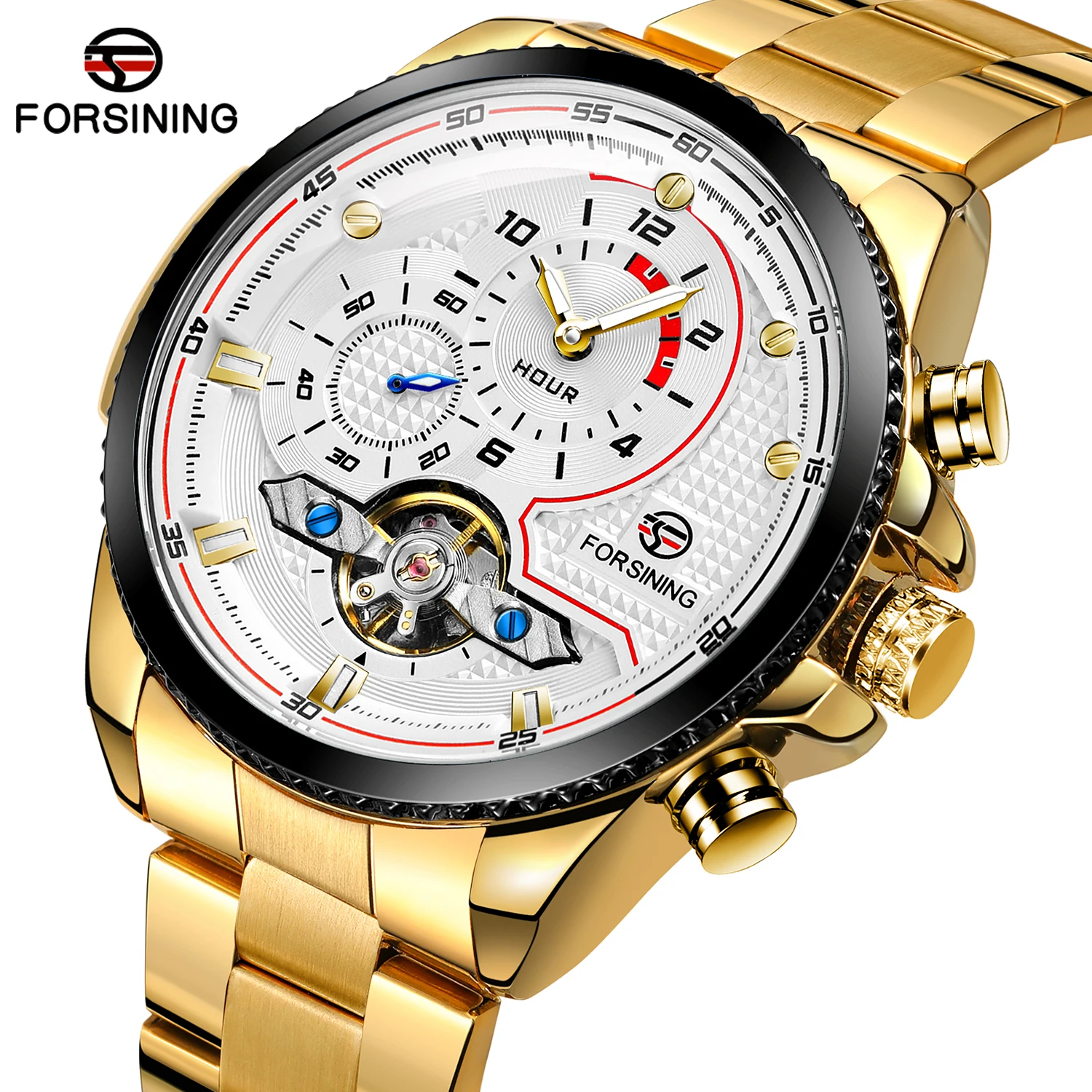 2024 Relogio Forsining Custom Logo Skeleton Montrepourhomme Tourbillon Automatic Watch with Visible Mechanism for Twistwatch Man