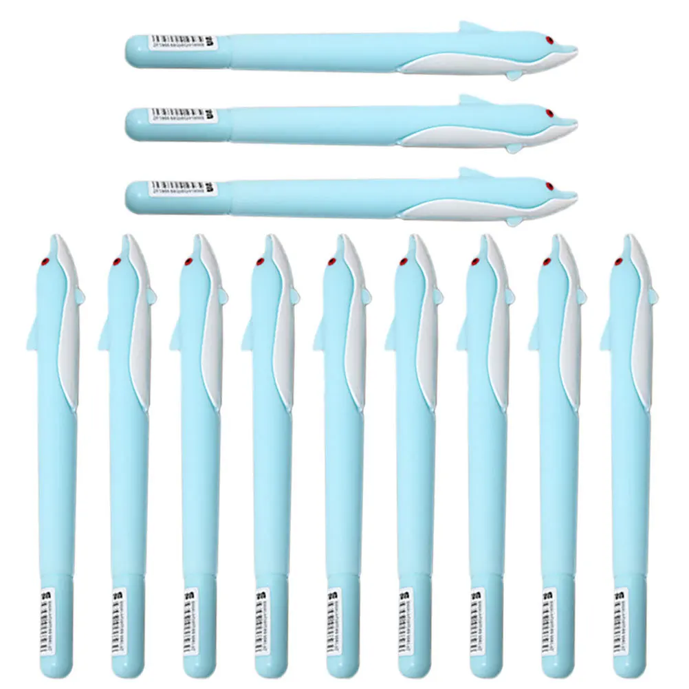 

12Pcs Dolphin Gel Pens Black Refill Creative Writing Pen Students Stationery School Supplies for Kids Dolphin-Shaped Gel Pens
