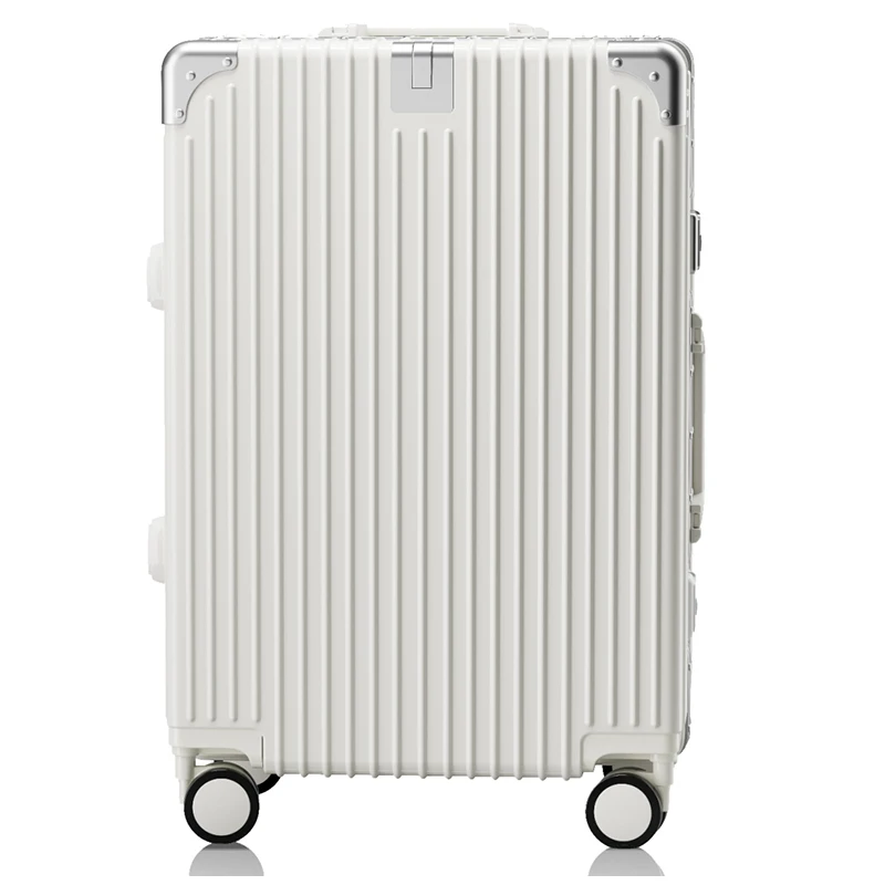 

20-inch Carry-on Suitcase with Retractable Handle Stylish Aluminum Frame Combination Lock Travel Luggage