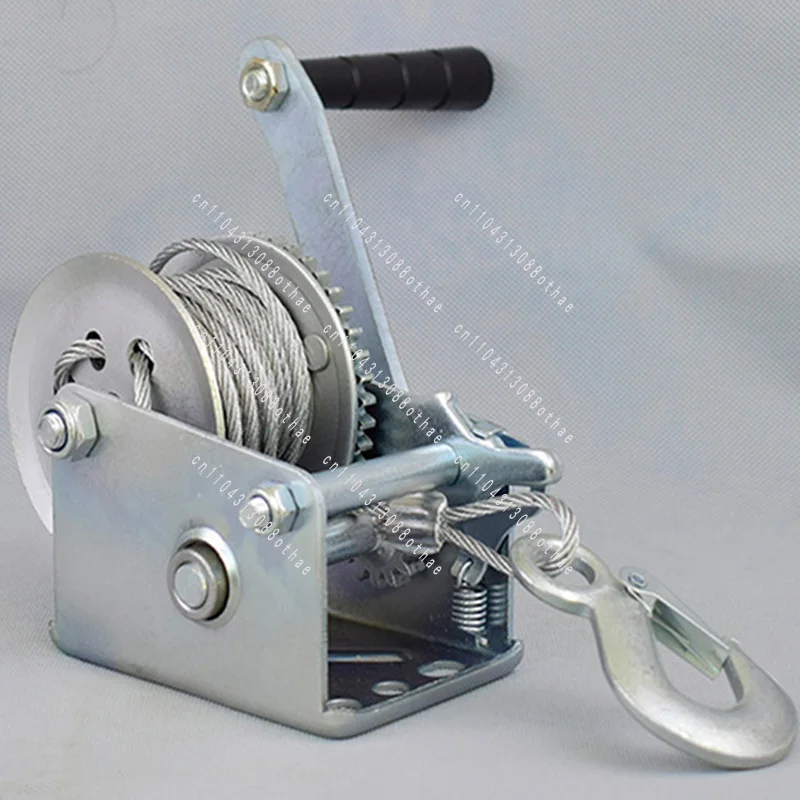 3000bs Boat Trailer Hand Winches Single-Speed Trailer Winch Winch with Wire Rope Eavy Duty Galvanized Hand Winch