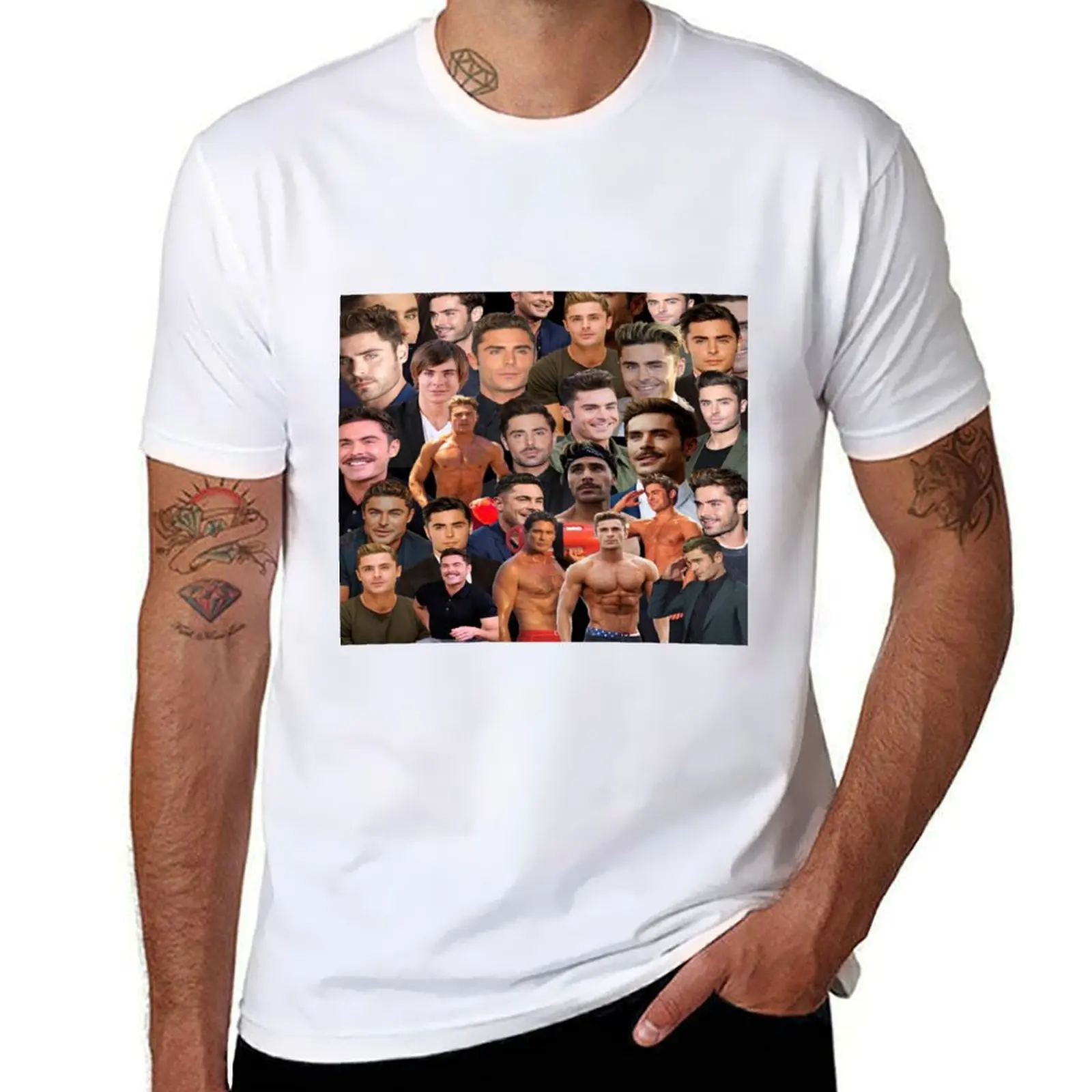 

shirts shirts Efron Photo Collage oversize funny t t shirt Zac t anime T-Shirt personalised cotton