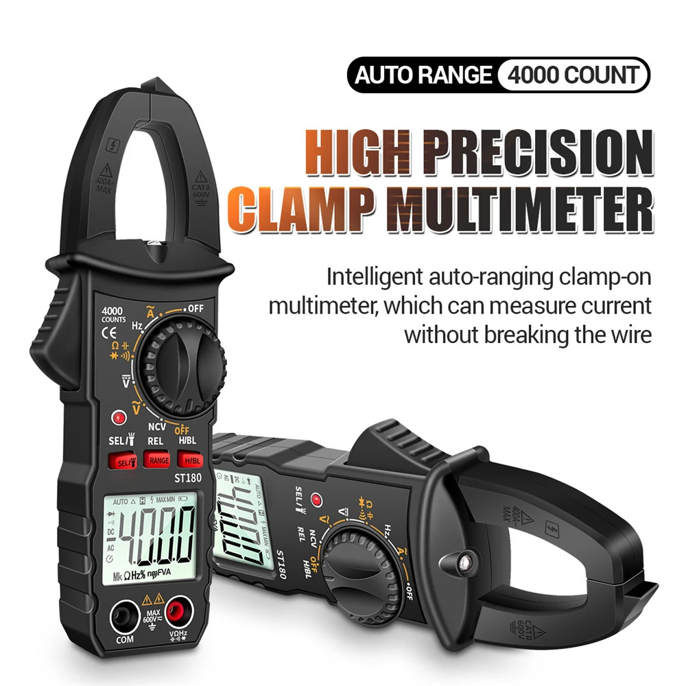 Podofo 4000 Counts Digitales Zangenmultimeter mit Auto-Range-Funktion, Handheld-Stromzangenmessgerät, NCV-Stromfrequenzdetektor, Hintergrundbeleuchtung, Datenspeicherung, AC-Strom-, Spannungs-, Widerstands-, Kapazitäts- und Frequenztester für die elektrische Wartung – Detail 1