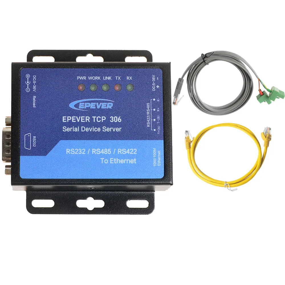 EPEVER TCP 306 TCP Serial Device Server Use For EPEVER Solar Controller Inverter Inverter/Charger RS232/RS485/RS422 to Ethernet