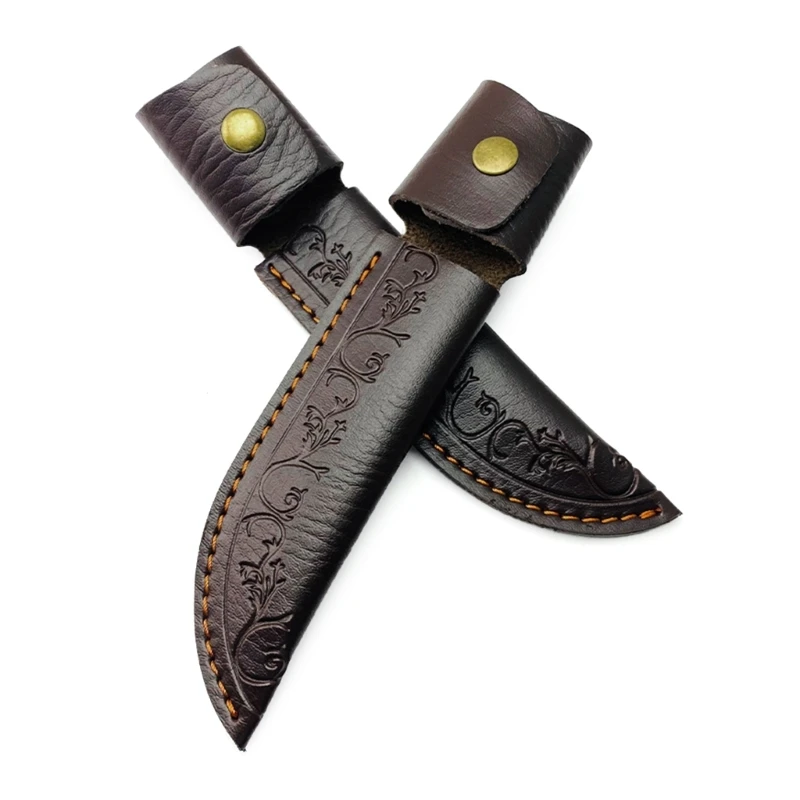 2Pcs Pocket Leather Knife Sheath, Fixed Blade Outdoor Knife Pouch Case, Men Gift for Camping Picnic Storage Accessories