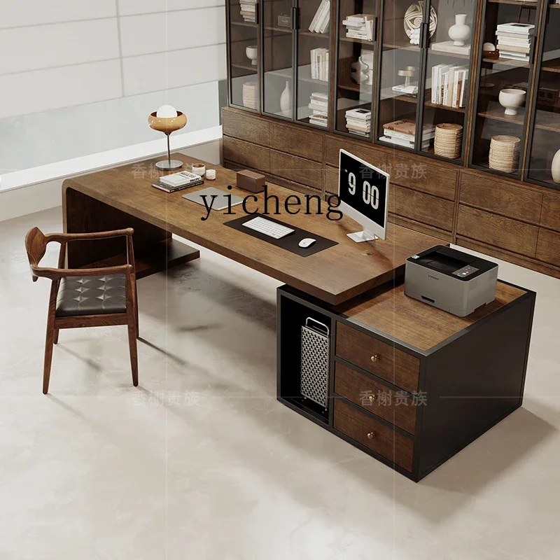 

BGZ solid wood big desk creative computer desk special-shaped log boss workbench single large desk table