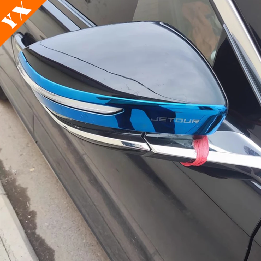 Voor Jetour x70 plus 2025 2026 auto accessoires roestvrij Auto Zijdeur Spiegel Strips Achteruitkijkspiegel Regenhoes Anti kras
