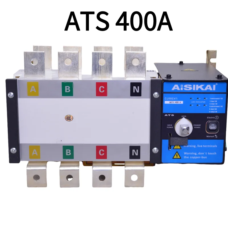 

Original Aisikai 4P 400A ATS Dual Power Automatic Transfer Switch 220V 60Hz