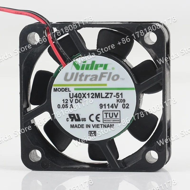 40X40X10MM Nidec DC 12V 0.05A AC EC 4CM silent switch Computer Large air power supply U40X12MLZ7-51 4010 cooling fan