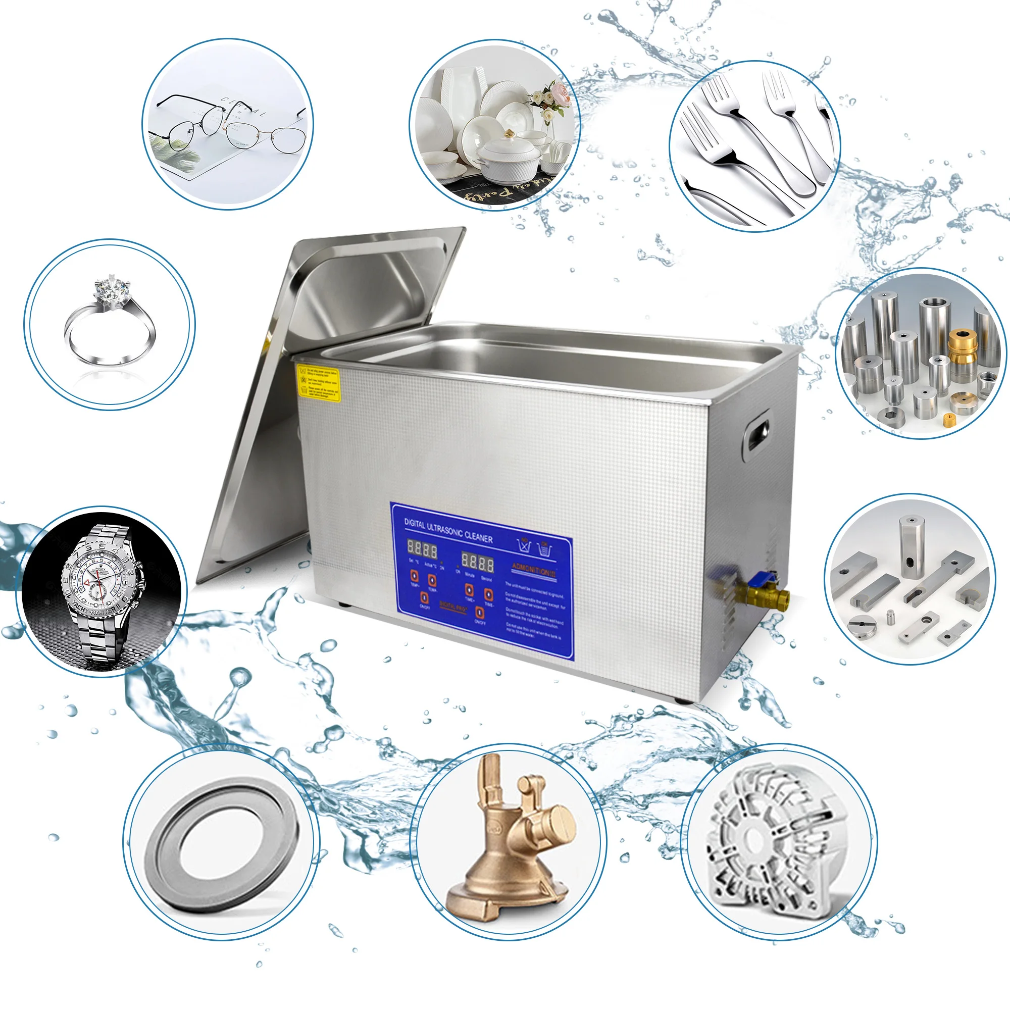 2-30L 110V Ultrasonic Cleaner with Digital Timer Heater Stainless Steel Ultrasound Washing Machine US plug Home Appliances