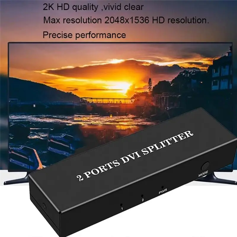 A31T DVI Splitter 1X2 Switch Switcher Extender Adapter 1 DVI-D Input 2 DVI-D Output Dual Display for Computer Monitor