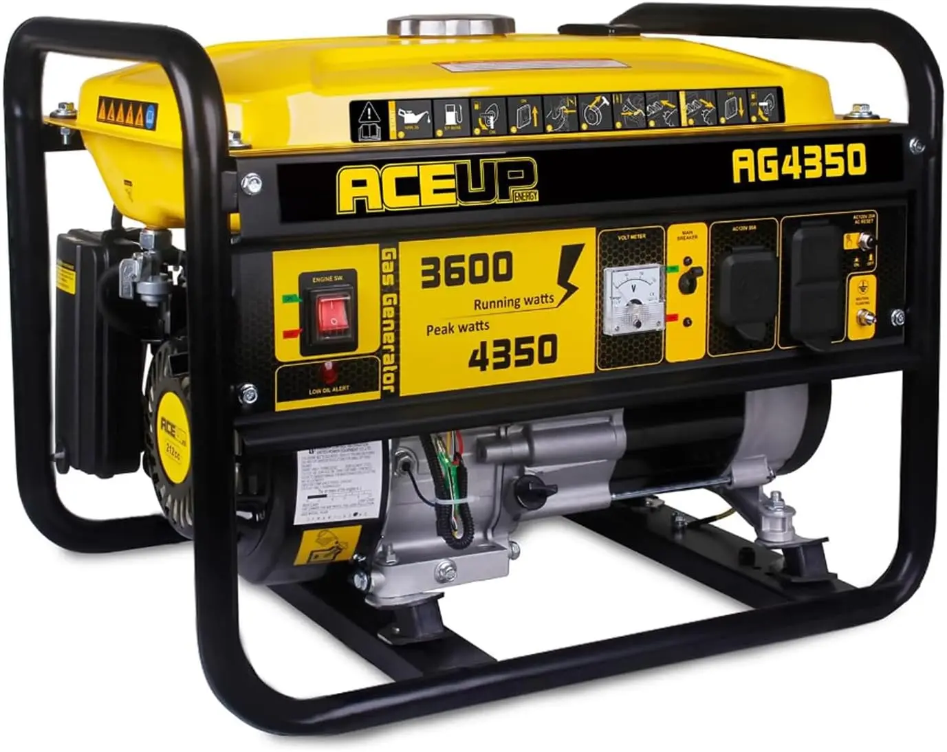 Portable Generator 4350 Watt Gas Powered Equipment For Home Use, 30A Outlet, Carb Compliant