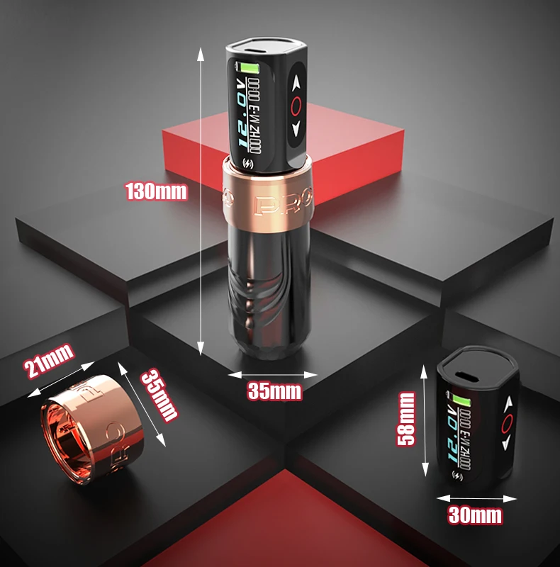 YILONG Wireless Rechargeable Tattoo Machine Kit 1600mAh 2Battery Complete Set with 20Pcs Needles for Beginners