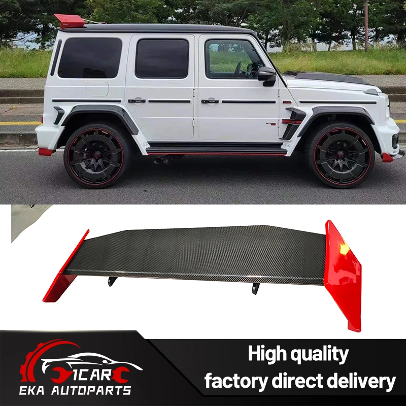 G Wagon G900 Rocket-Style ألياف الكربون الجافة الخلفية سبويلر الجناح W464 G63 G500 B طقم الجسم صاروخ الجاف الكربون الجناح الخلفي #1