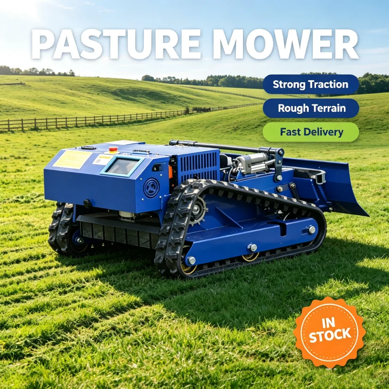 Customized CE EPA Rechargeable Crawler Remote Control Robotic Mower Adjustable Cutting Height Durable Steel Blade for Farmland