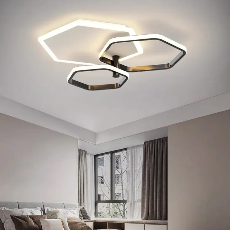 Modern LED Ceiling Lights Black Gold White Home Decorations Bedroom Living Dining Room Nordic Ceiling Lighting Interior Fixtures