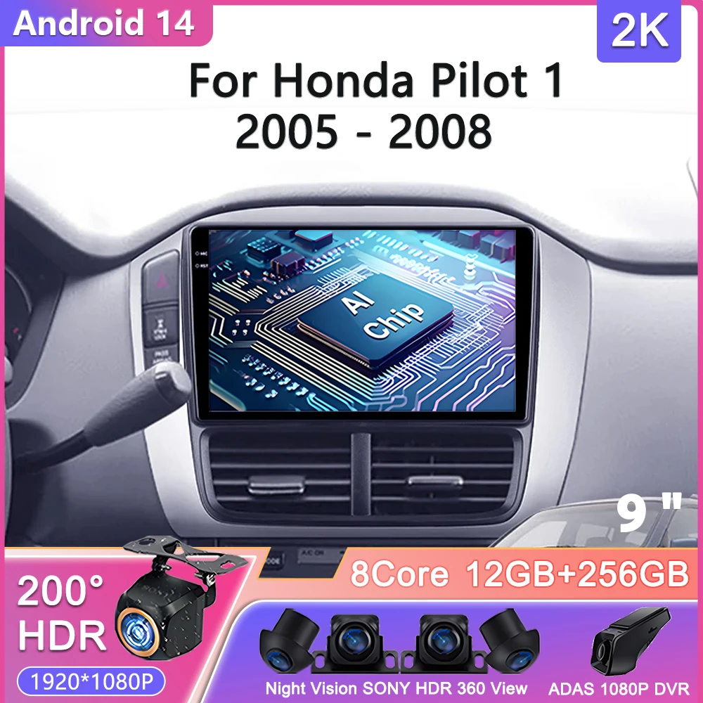 

Android 14 For Honda Pilot 1 2005 - 2008 Car Radio Multimedia Video Player Navigation stereo GPS No 2din DVD Head Unit Screen