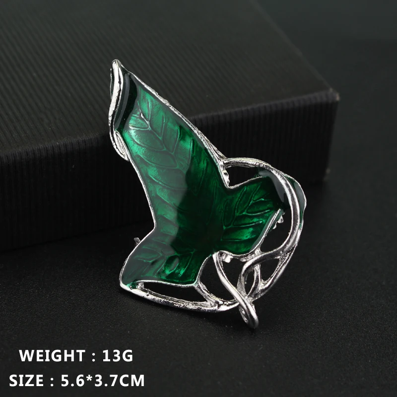 Movie Brooch Elf Green Leaves Of Lorien Lapel Pin Women Men Clothes Decoration Tree Badge Brooches Metal Jewelry