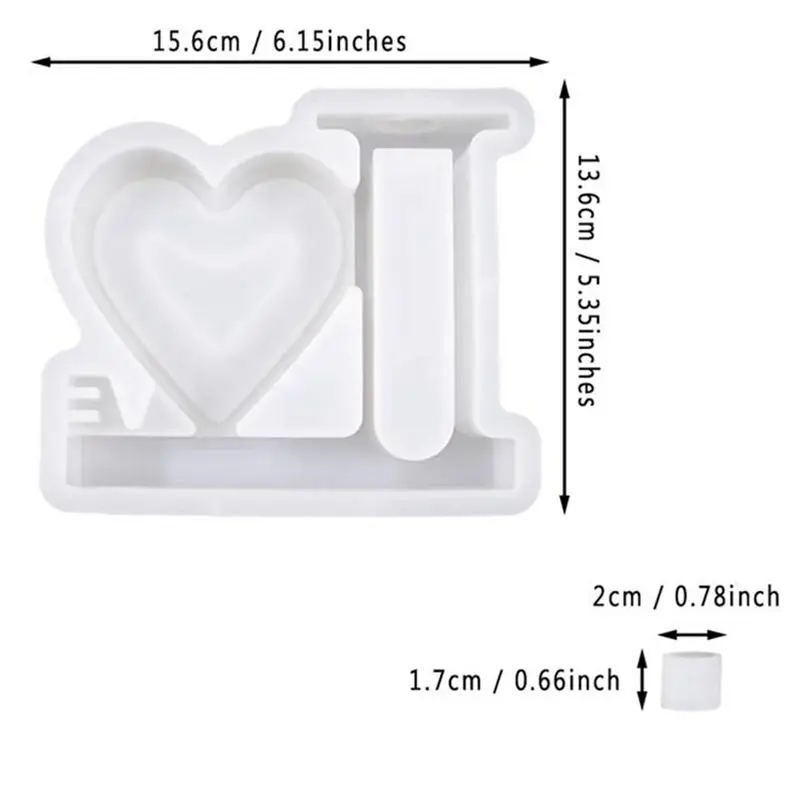 FOR HOME Resin Photo Frame Mold Heart Shape Love Silicone Epoxy Picture Frames Mold Plant Vase Resin Mold