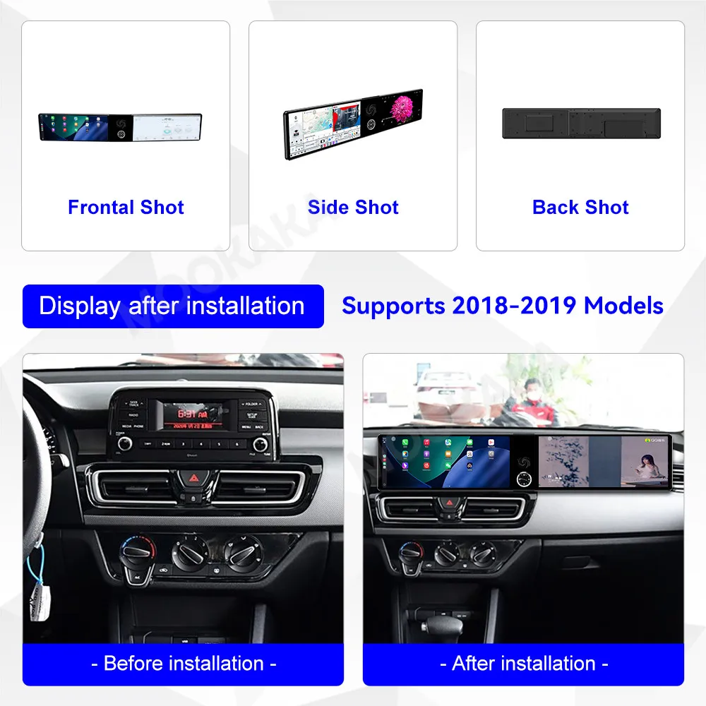 

12,3 "Android 13 двойной экран для Kia Forte 2018-2019, автомобильный радиоприемник 8 + 128 ГБ, мультимедийный плеер, навигация, GPS Carplay, авто WIFI DSP