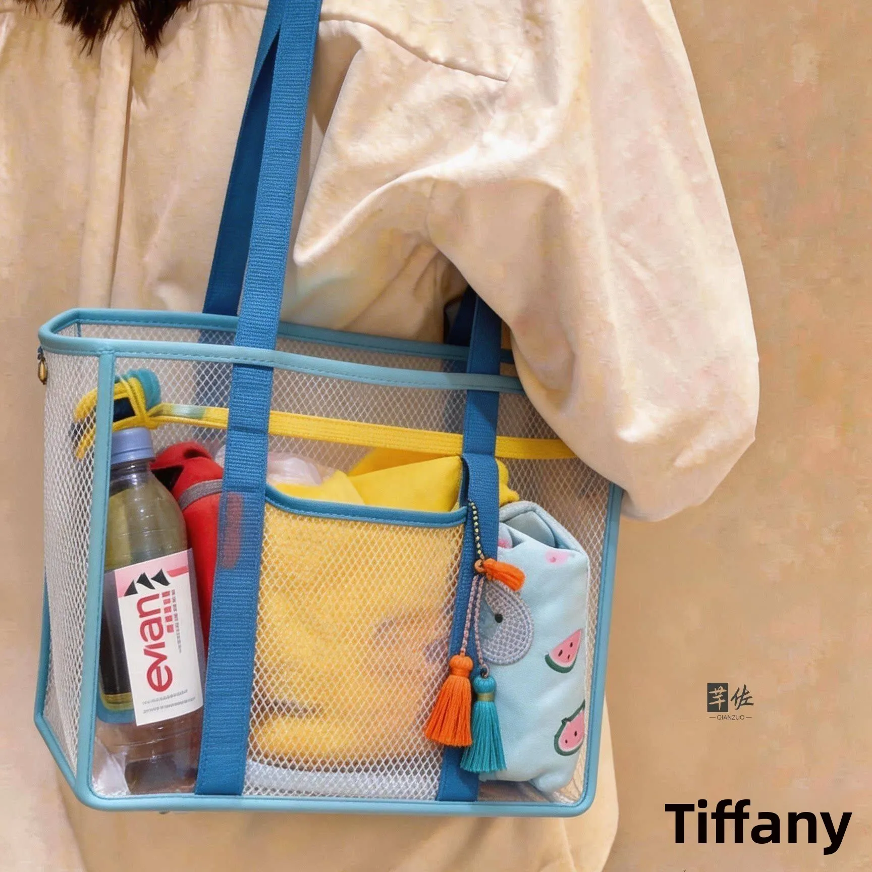 Large Capacity Portable Swimming Bag Multi-Functional Handheld Swimsuit Storage Bag Beach Shoulder Transparent Beach Bag