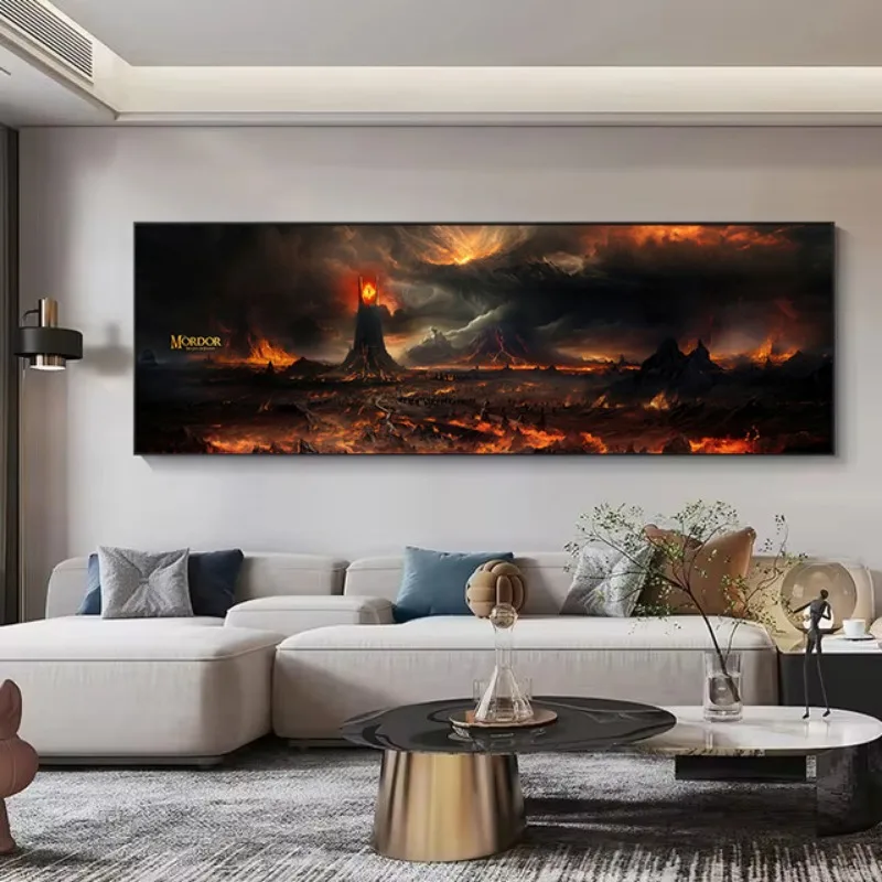 Movie Lord of the Rings Mordor Mount Doom Landscape Poster Wall Art Prints Canvas Painting Wall Bedroom Living Room Home Decor