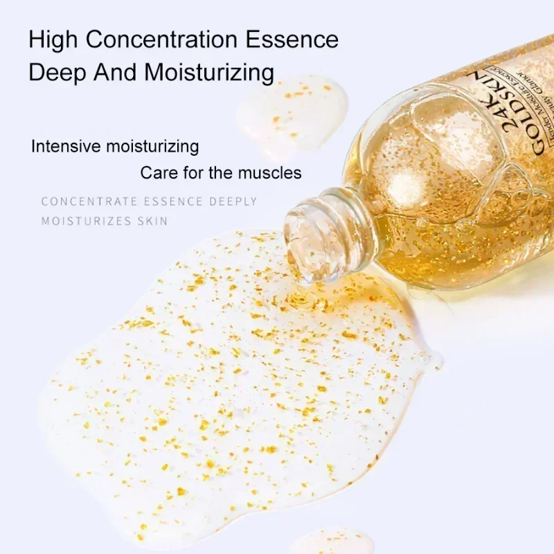 24K Gold Hyaluronic Acid Nicotinamide Face Essence Replenishment Moisturize Shrink Pore Brighten Skin Care Firming Essense Oil