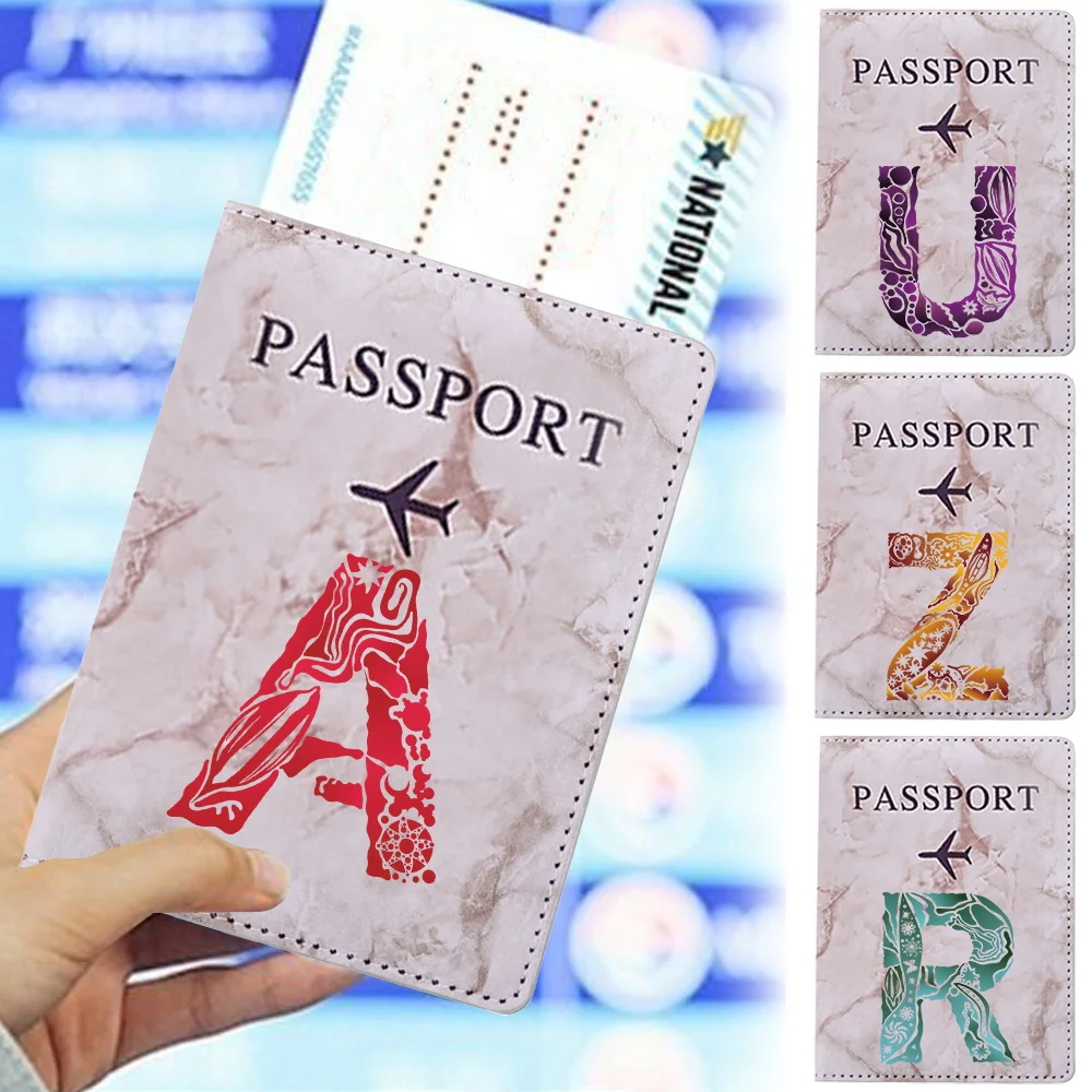 

PU Leather Passport Cover Card Holder Wallet Lightweight Travel Accessories for Flight Engrave Image Pattern Series