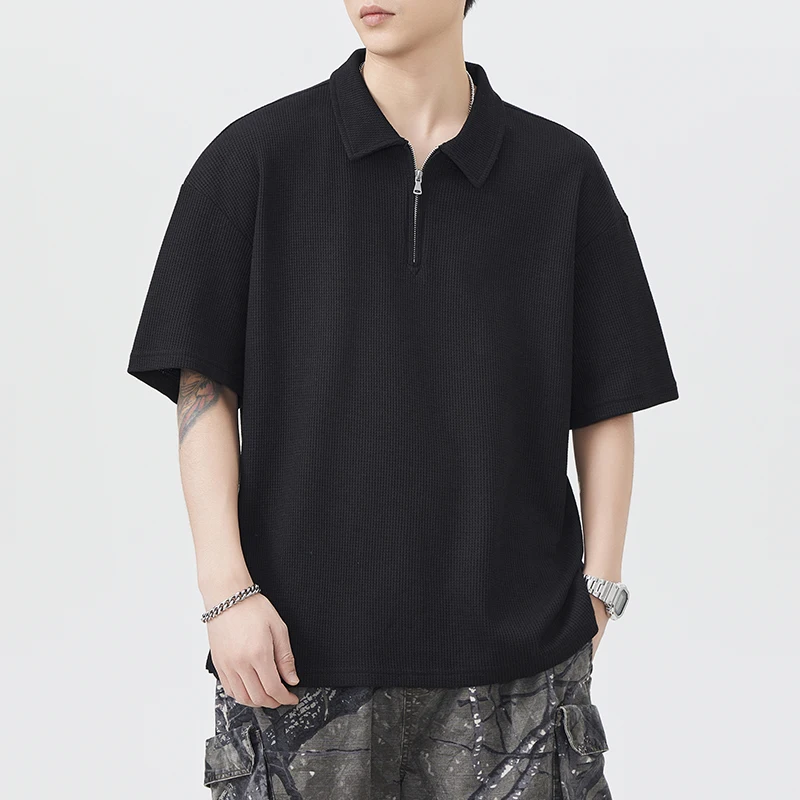 

Повседневная мужская футболка из ледяного шелка с коротким рукавом, свободного кроя, легкая, модная, в городском стиле, дышащая, летняя.