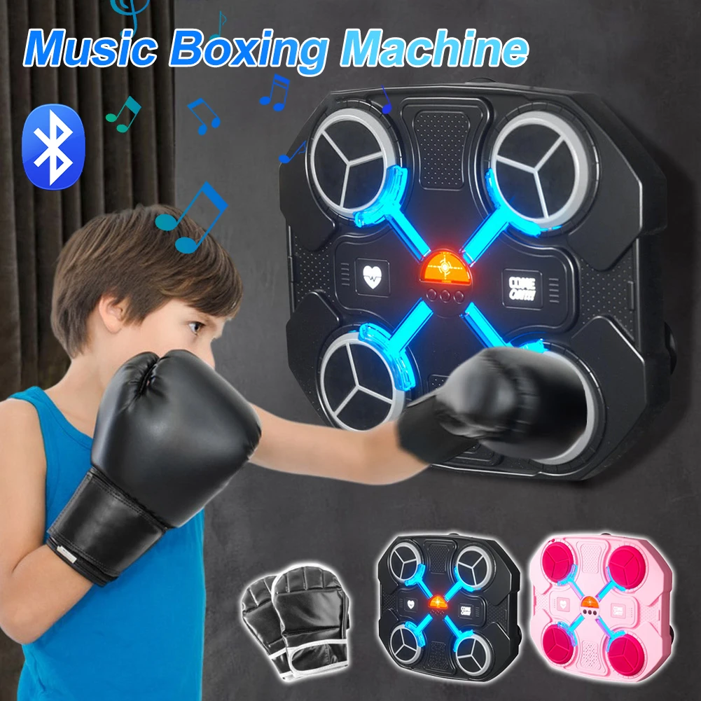 Music Boxing Machine Wall Mount Electronic Boxing Trainer Practice Target Bluetooth Boxing Machine Home Exercise for Kids Adults