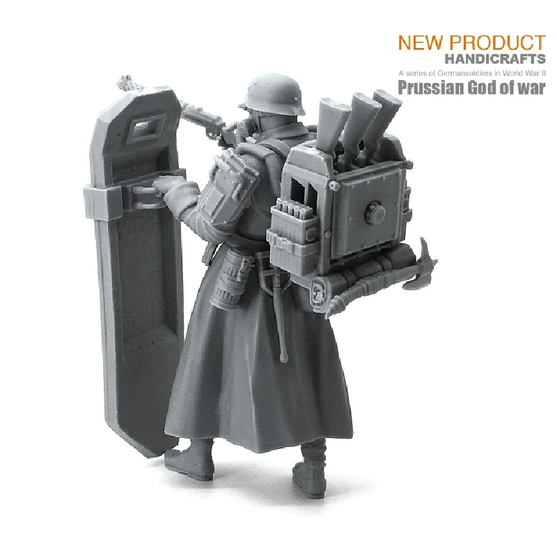 Bouclier en acier, mécanisme de fleur, modèle en résine, figurine Gk, Micro Miniature, modèle blanc imprimé en 3d, jouet non assemblé et non peint, 1/24