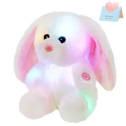 20cm Glow Luminous Bunny Doll Stuffed Throw Pillows Animals Cute Plush Rabbit Cotton Birthday Gift Festival Toy for Kids