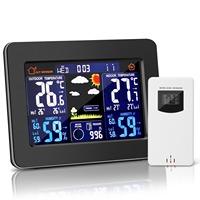 Wireless Weather Station Digital Color Weather Forecast Clock with Outdoor Sensor Indoor Outdoor Thermometer