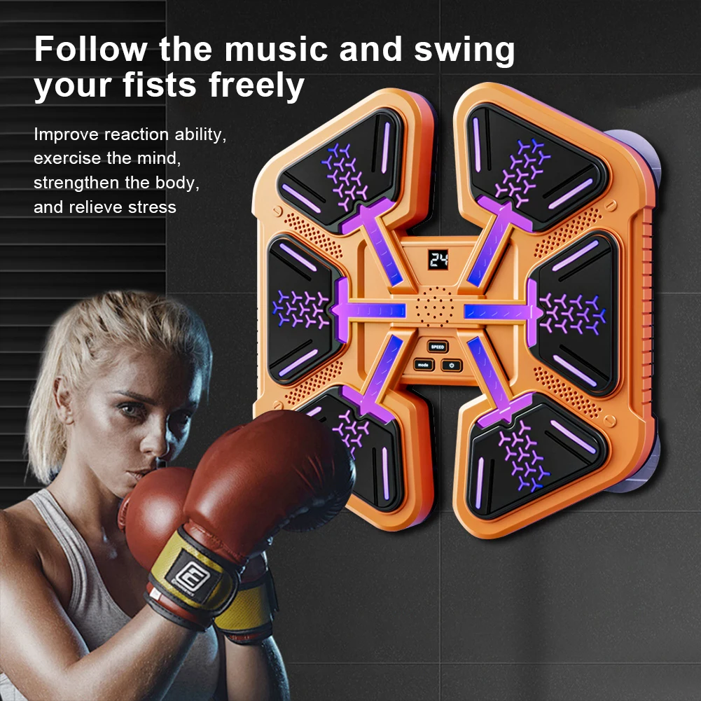 Music Boxing Machine Boxing Wall Target Type C Charging Smart Bluetooth-Compatible Boxing Machine Wall-Mounted for Adults Kids